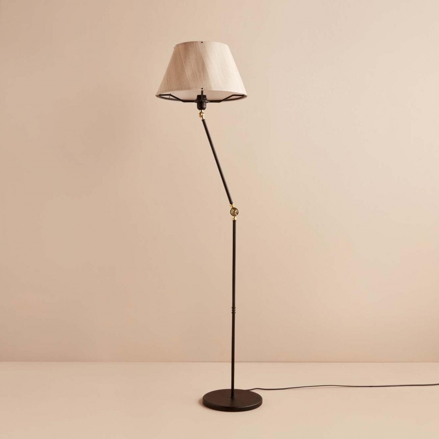 Stående lampa AYD 1xE27/40W/230V svart/beige