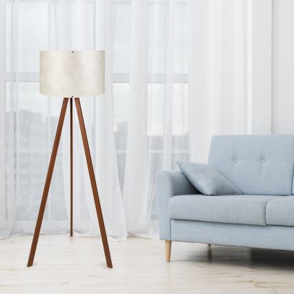 Stående lampa AYD 1xE27/40W/230V vit/brun