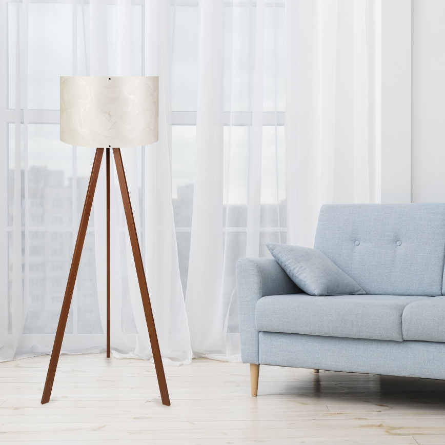 Stående lampa AYD 1xE27/40W/230V vit/brun