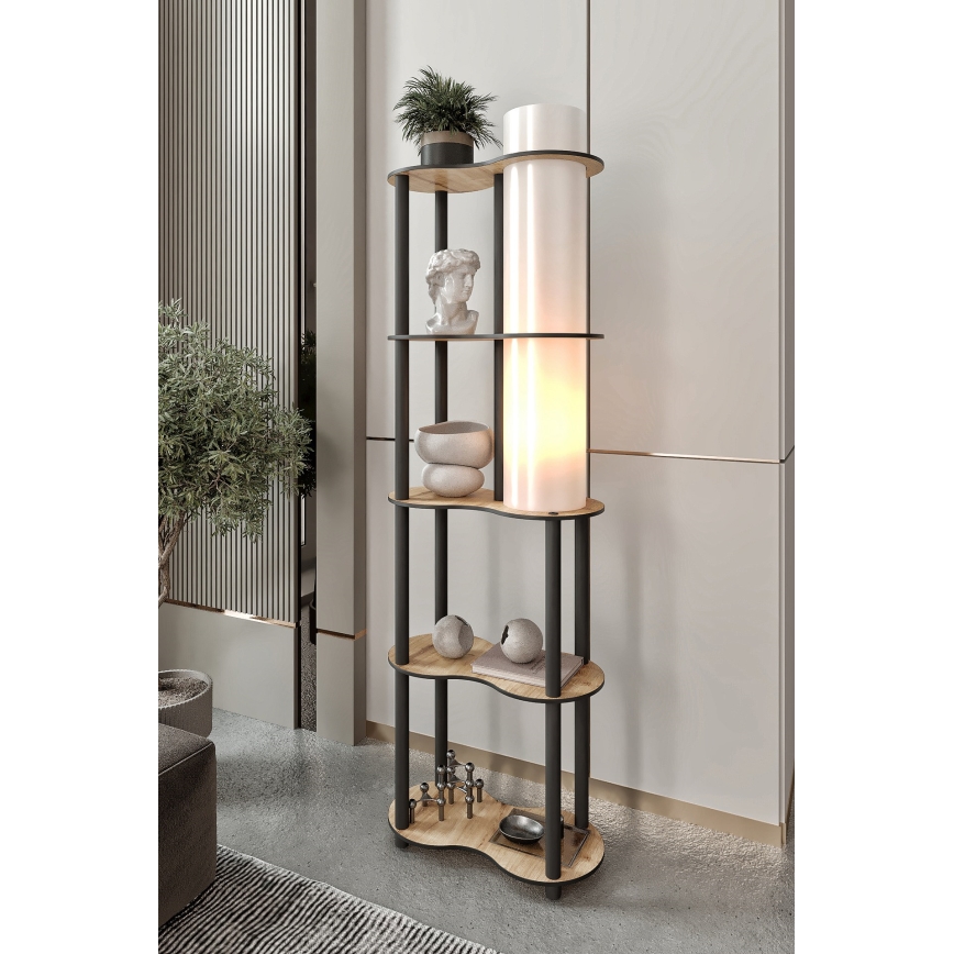 Stående lampa med hylder NOTO 1xE27/40W/230V beige/svart