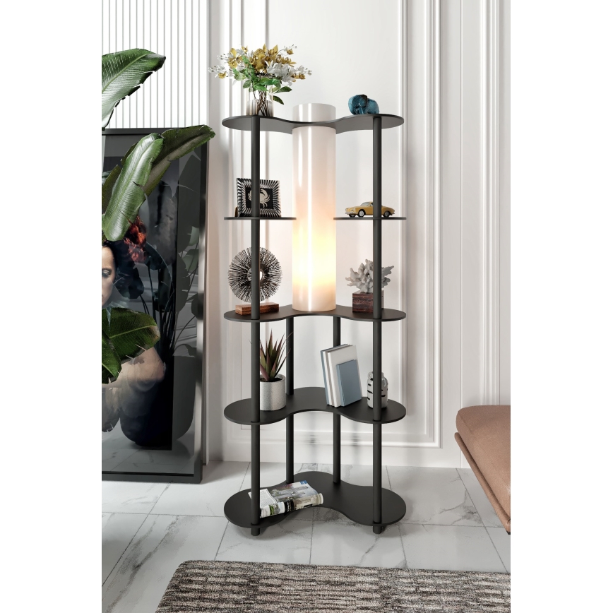 Stående lampa med hylder NOTO 1xE27/40W/230V svart