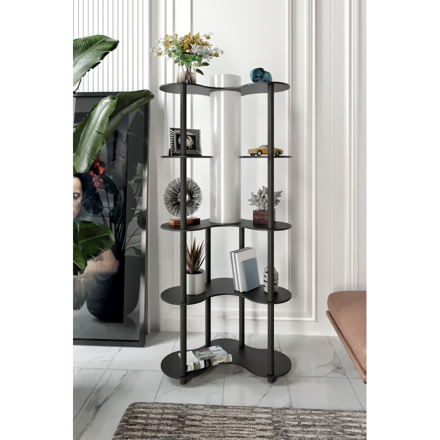 Stående lampa med hylder NOTO 1xE27/40W/230V svart