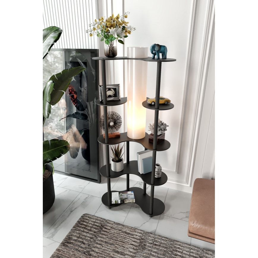 Stående lampa med hylder NOTO 1xE27/40W/230V svart