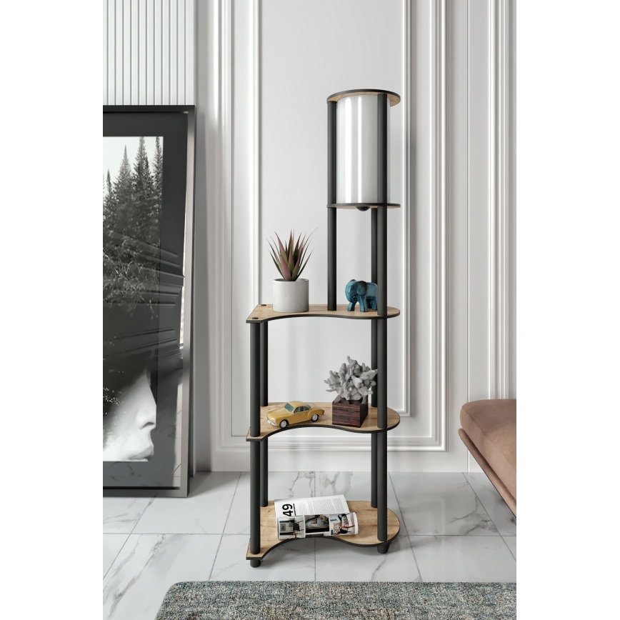 Stående lampa med hyllor NOTO 1xE27/40W/230V beige/svart