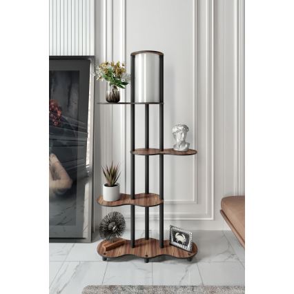 Stående lampa med hyllor NOTO 1xE27/40W/230V brun/svart