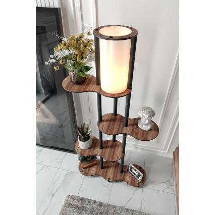Stående lampa med hyllor NOTO 1xE27/40W/230V brun/svart