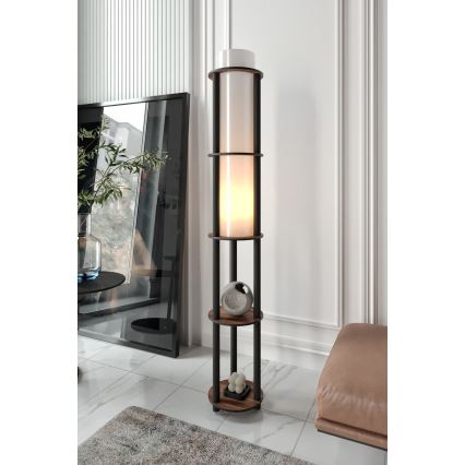 Stående lampa med hyllor NOTO 1xE27/40W/230V brun/svart