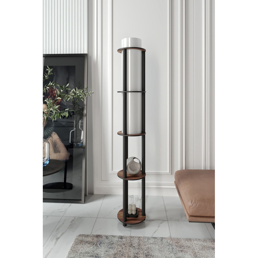 Stående lampa med hyllor NOTO 1xE27/40W/230V brun/svart
