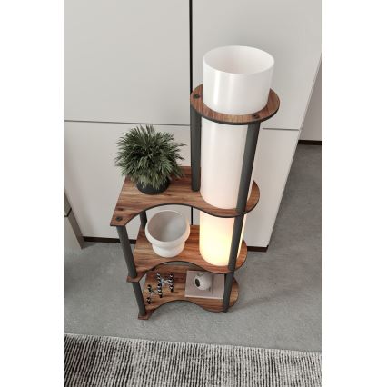 Stående lampa med hyllor NOTO 1xE27/40W/230V brun/svart