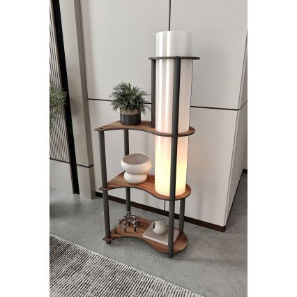 Stående lampa med hyllor NOTO 1xE27/40W/230V brun/svart