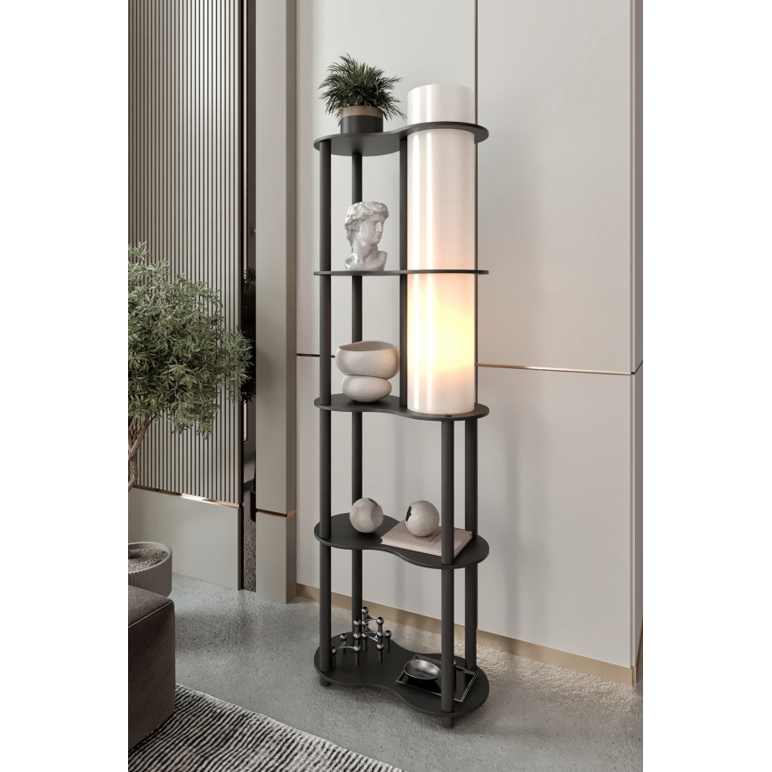 Stående lampa med hyllor NOTO 1xE27/40W/230V svart