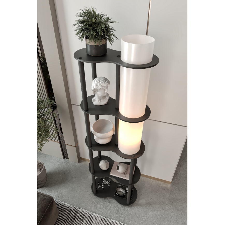 Stående lampa med hyllor NOTO 1xE27/40W/230V svart