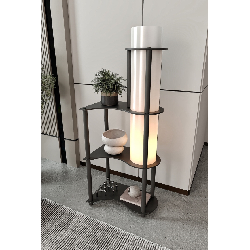 Stående lampa med hyllor NOTO 1xE27/40W/230V svart