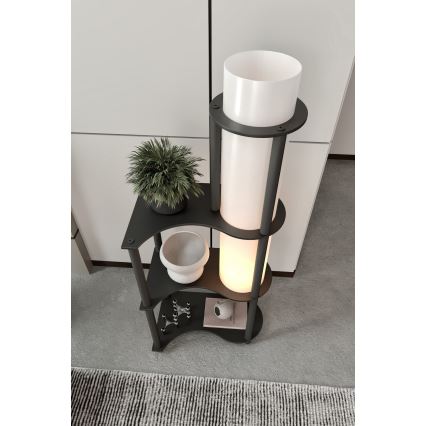 Stående lampa med hyllor NOTO 1xE27/40W/230V svart