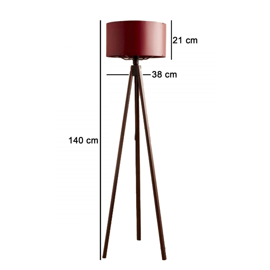 Stålampe AYD 1xE27/40W/230V brun/röd
