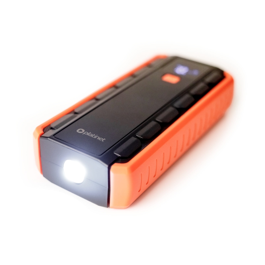 Startkablar för bil 1000A med en strömbank 12000 mAh PD 10W och LED ficklampa med krok och magnet