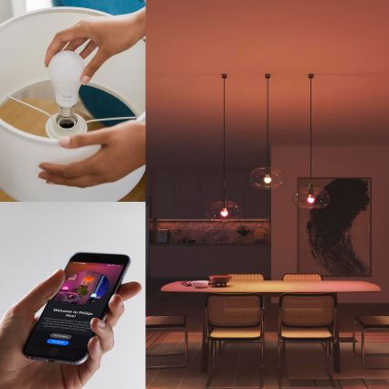 Startpaket Philips Hue White And Color Ambiance Essential 2xE27/8W/230V 2200-6500K + anslutningsenhet