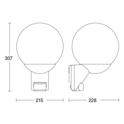 STEINEL 005917 - Utomhus Väggbelysning med sensor L585S 1xE27/60W vit IP44