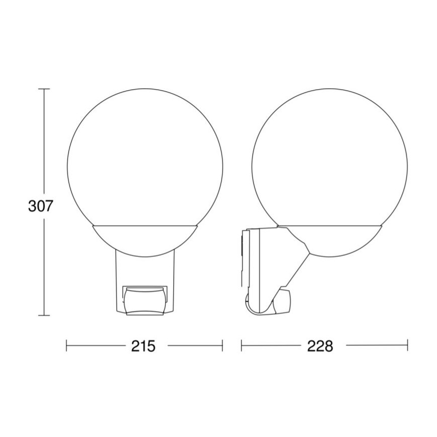 STEINEL 005917 - Utomhus Väggbelysning med sensor L585S 1xE27/60W vit IP44