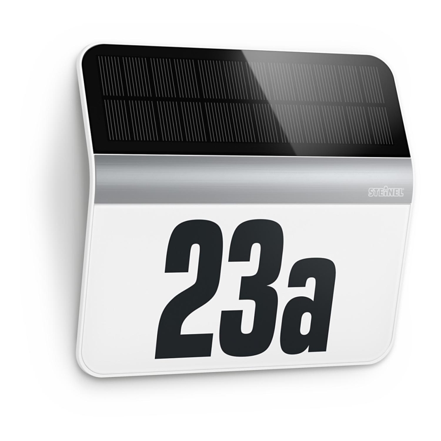 STEINEL 007140 - LED husnummer med solceller XSolar LH-N LED/0,03W rostfri IP44 2500 mAh