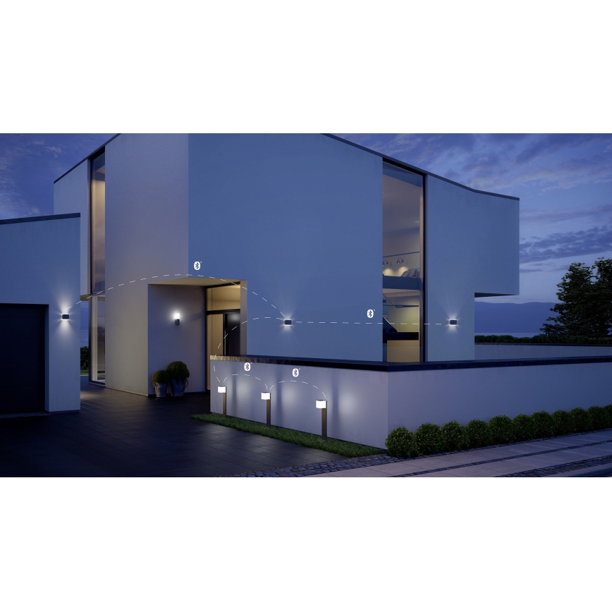 Steinel 055479 - LED ljusreglerad utomhuslampa med sensor CUBO LED/9,5W/230V IP44 antracit