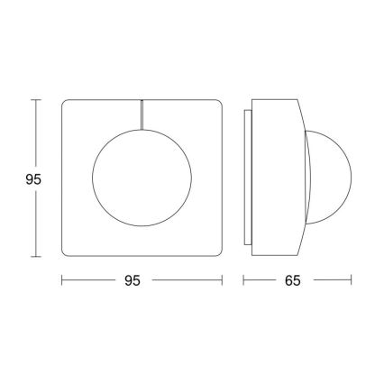 Steinel 057237 - Rörelsesensor IS 3360 DALI-2 IP54 fyrkantig vit