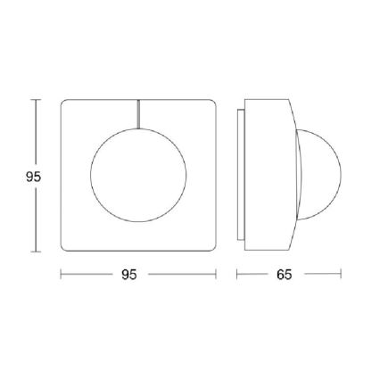Steinel 057275 - Rörelsesensor IS 345 DALI-2 IPD IP54 fyrkantig vit