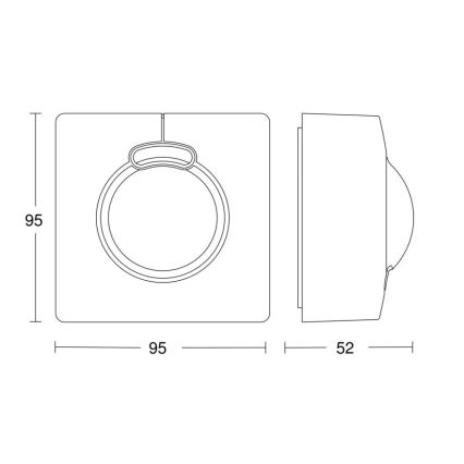 Steinel 057312 - rörelsesensor HF 3360 DALI-2 IP54 fyrkantig vit