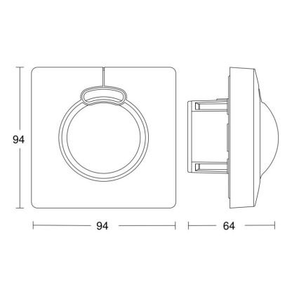 Steinel 057336 - Rörelsesensor HF 3360 DALI-2 IP20 fyrkantig vit