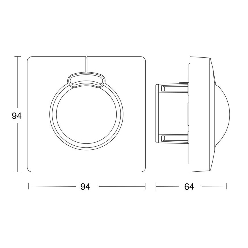 Steinel 057336 - Rörelsesensor HF 3360 DALI-2 IP20 fyrkantig vit