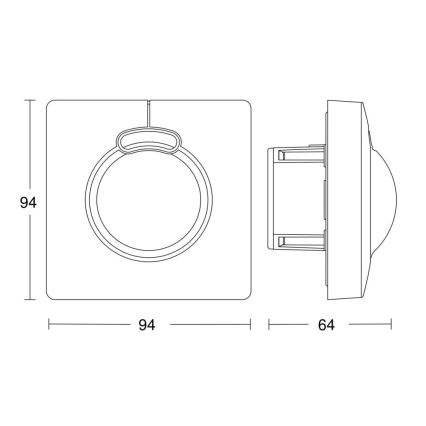 Steinel 058227 - Rörelsesensor HF 3360 V3 KNX fyrkant vit