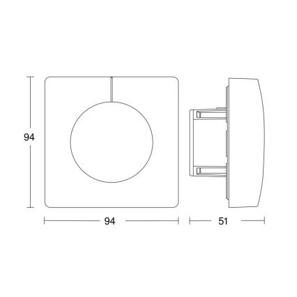 Steinel 058326 - Ljussensor Dual V3 KNX kvadratisk vit