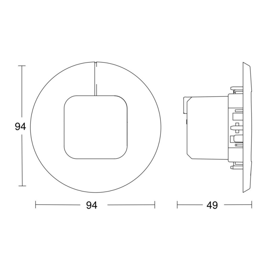 Steinel 058517 - Närvarodetektor IR Quattro SLIM XS 4m V3 KNX vit