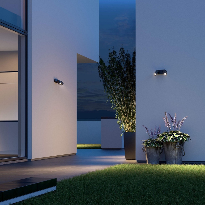 STEINEL 058654- LED Utomhusbelysning med sensor SPOT DUO 2xGU10/7,5W/230V IP44