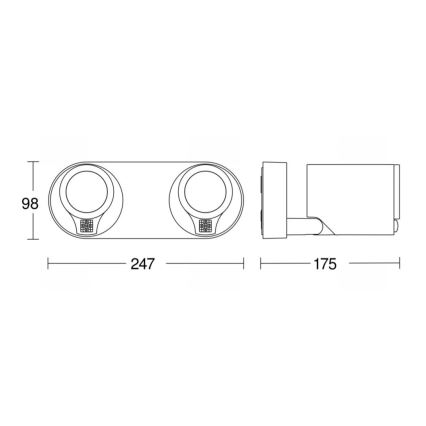 STEINEL 058654- LED Utomhusbelysning med sensor SPOT DUO 2xGU10/7,5W/230V IP44