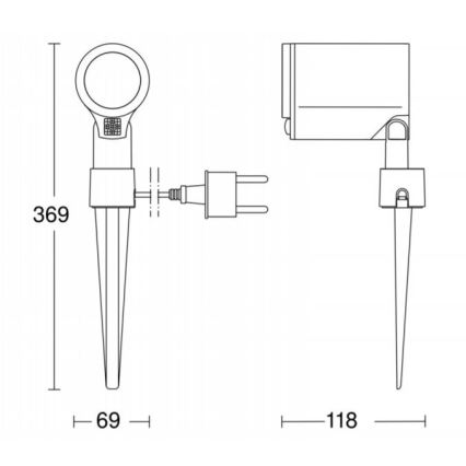 STEINEL 058685 – LED Utomhuslampa med sensor SPOT GARDEN 1×GU10/7W/230V IP44
