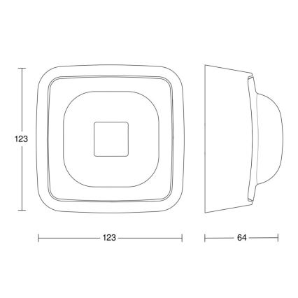 Steinel 064341 - Närvarodetektor IR Quattro HD-2 24m COM2 IP54 vit