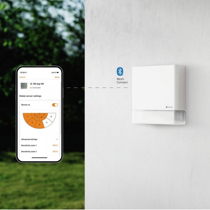 Steinel 066109 - Utomhuslampa med rörelsesensor  IS 180 DIGI HD COM1 IP54 vit