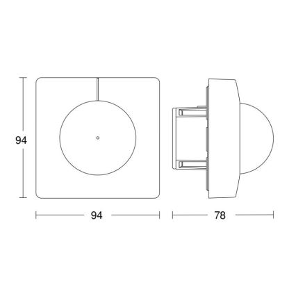 Steinel 068530 - Rörelsesensor IS 3360 40m COM1 fyrkantig svart
