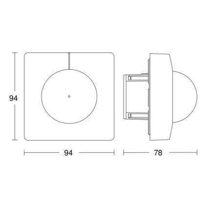 Steinel 068578 - Rörelsesensor IS 3360 40m V3 KNX fyrkant svart