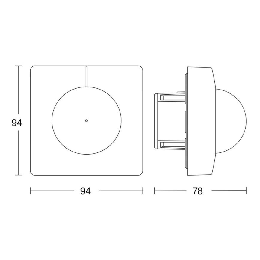 Steinel 068578 - Rörelsesensor IS 3360 40m V3 KNX fyrkant svart
