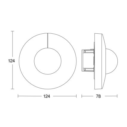 Steinel 068592 - Rörelsesensor IS 3360 40m V3 KNX rund svart