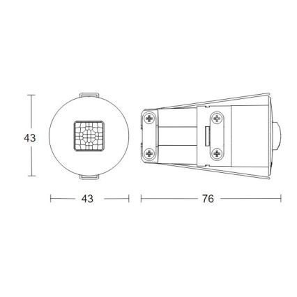 Steinel 068646 - Närvarodetektor IR Quattro MICRO 6m KNX IP65 rund svart
