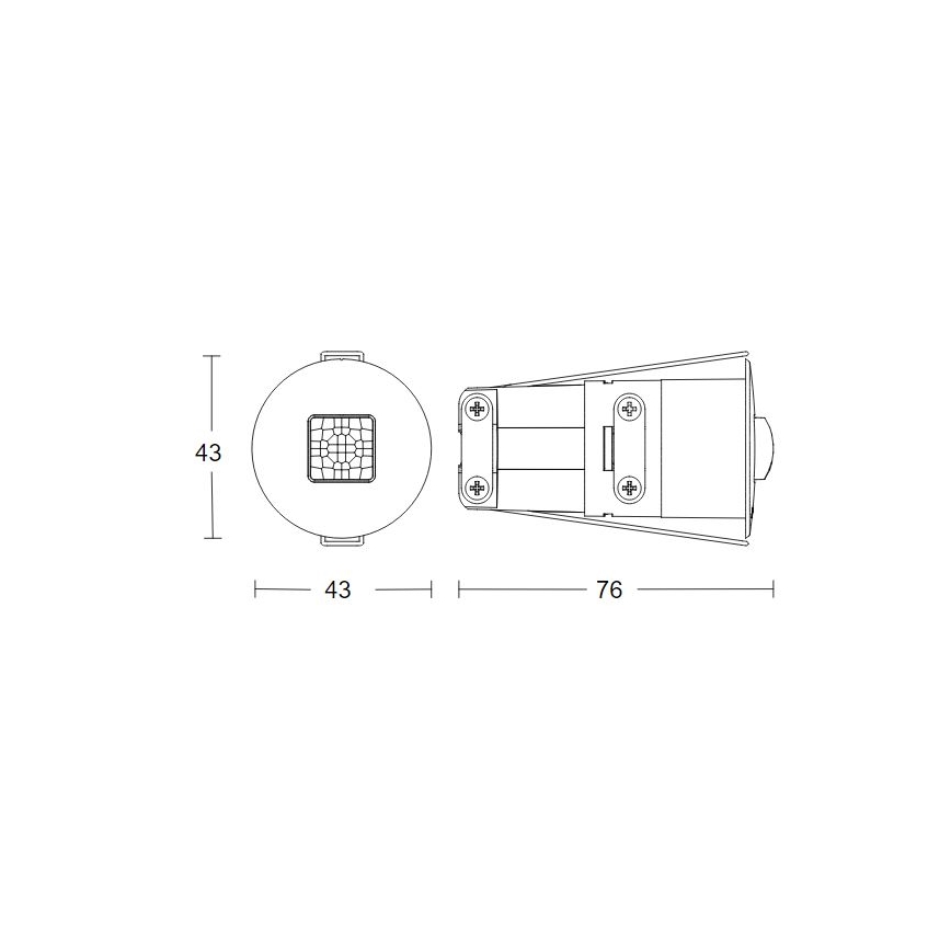 Steinel 068646 - Närvarodetektor IR Quattro MICRO 6m KNX IP65 rund svart