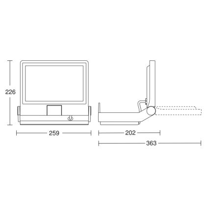 Steinel 069520 - LED strålkastare XLED PRO ONE Max LED/49,4W/230V 3000K IP44 antracit