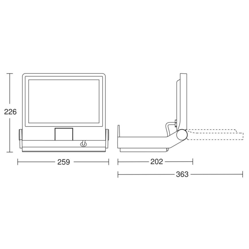 Steinel 069544 - LED strålkastare XLED PRO ONE Plus LED/33,1W/230V 3000K IP44 antracit