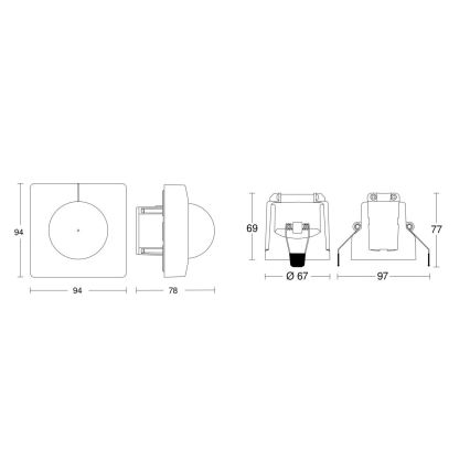 Steinel 079680 - Rörelsesensor IS 345 KNX fyrkantig vit