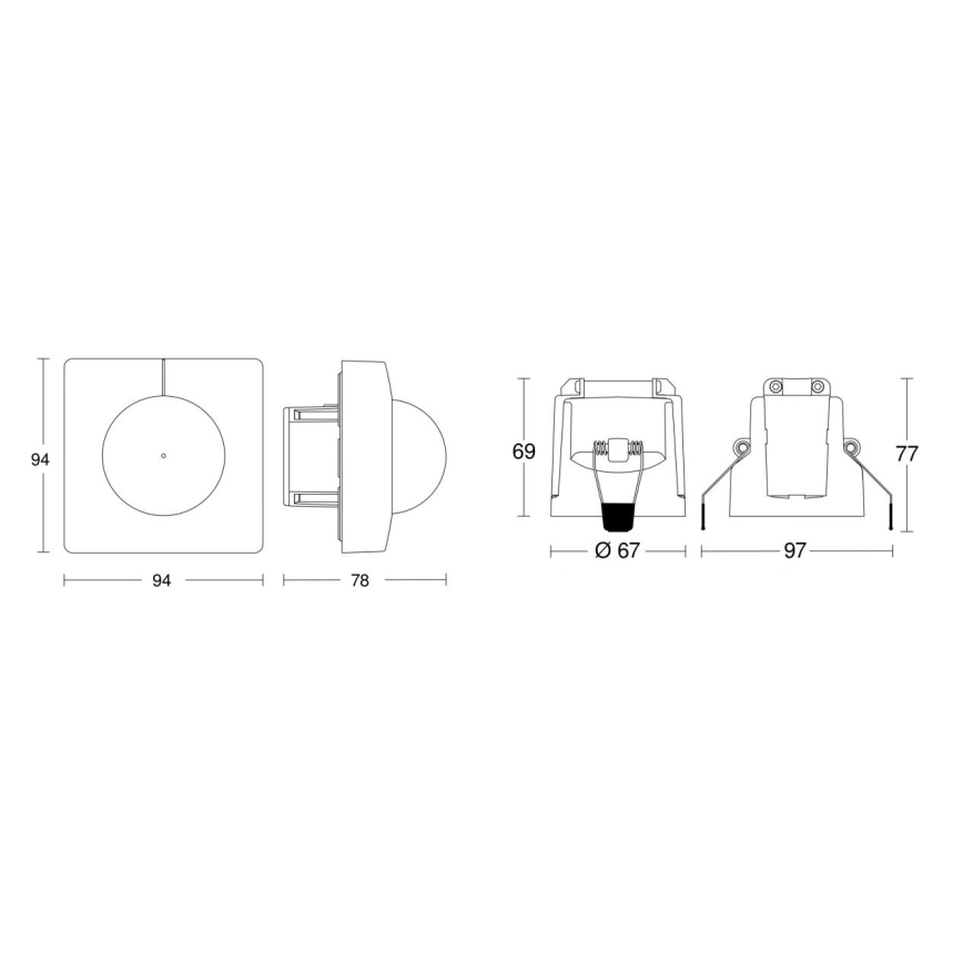 Steinel 080624 - Rörelsesensor IS 3360 DALI-2 APC fyrkantig vit