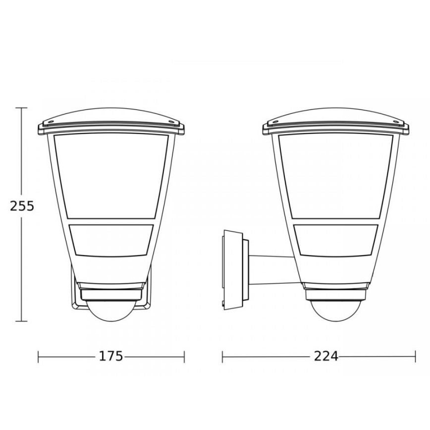 Steinel 084769 - Utomhus vägglampa med sensor L10S 1xE27/15W/230V IP44