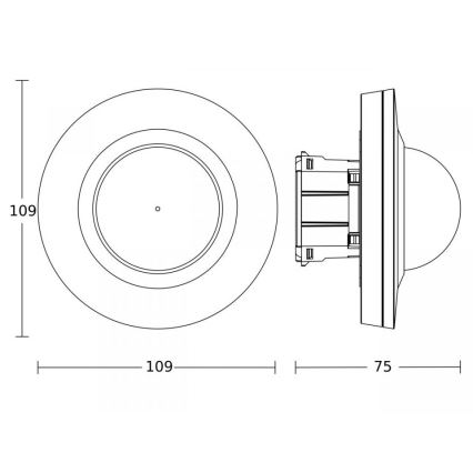 Steinel 087869 - Rörelsesensor med närvarosensor PD-24 ECO COM1 360° svart